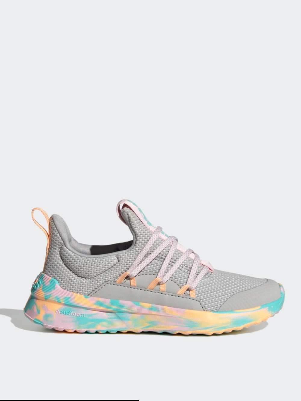 Adidas Lite Racer Adapt 5.0 Sneaker Grey Flash Aqua Camo Women’s 8.5 / Youth 7